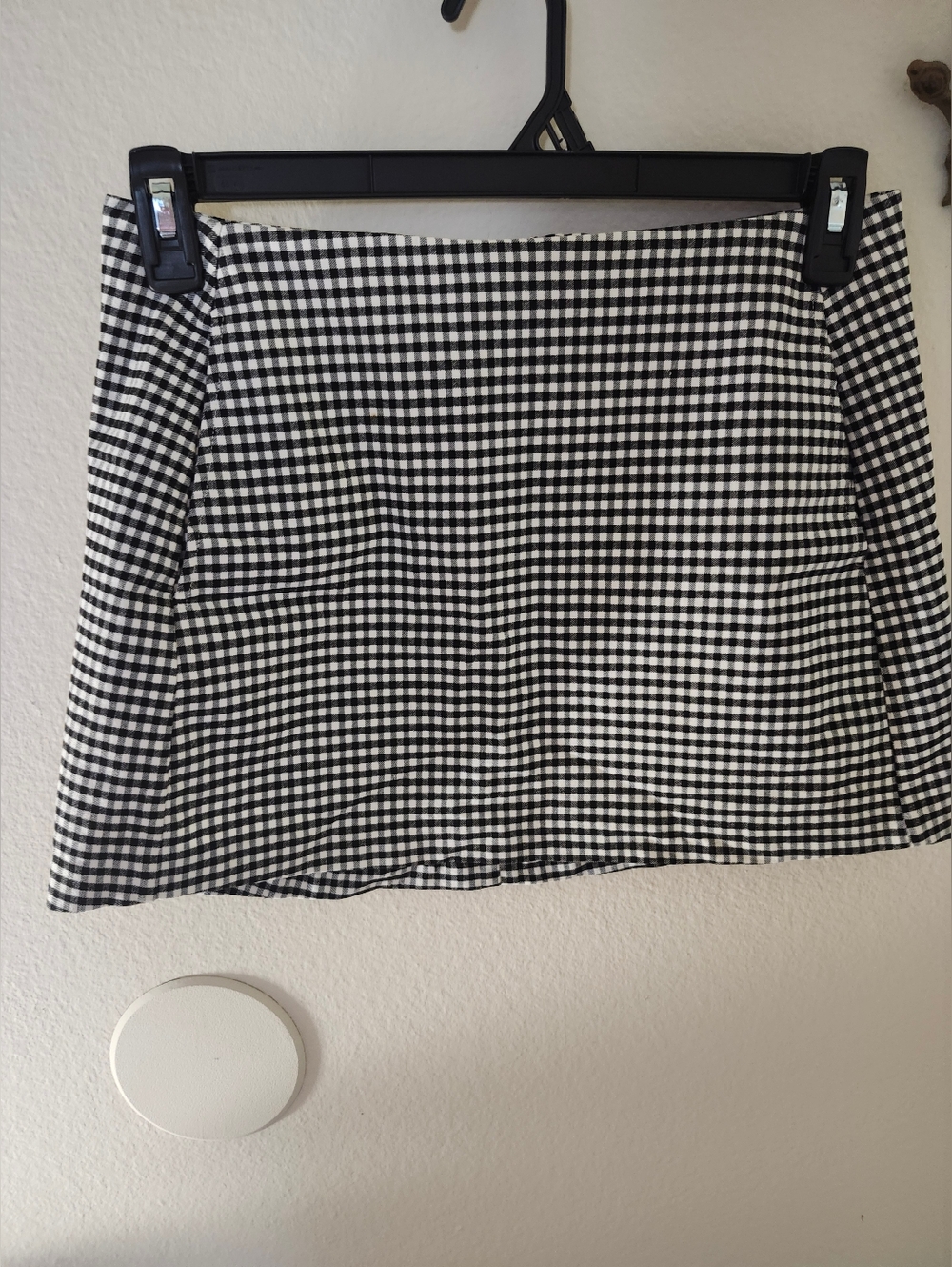 Black and White Gingham Mini Skirt